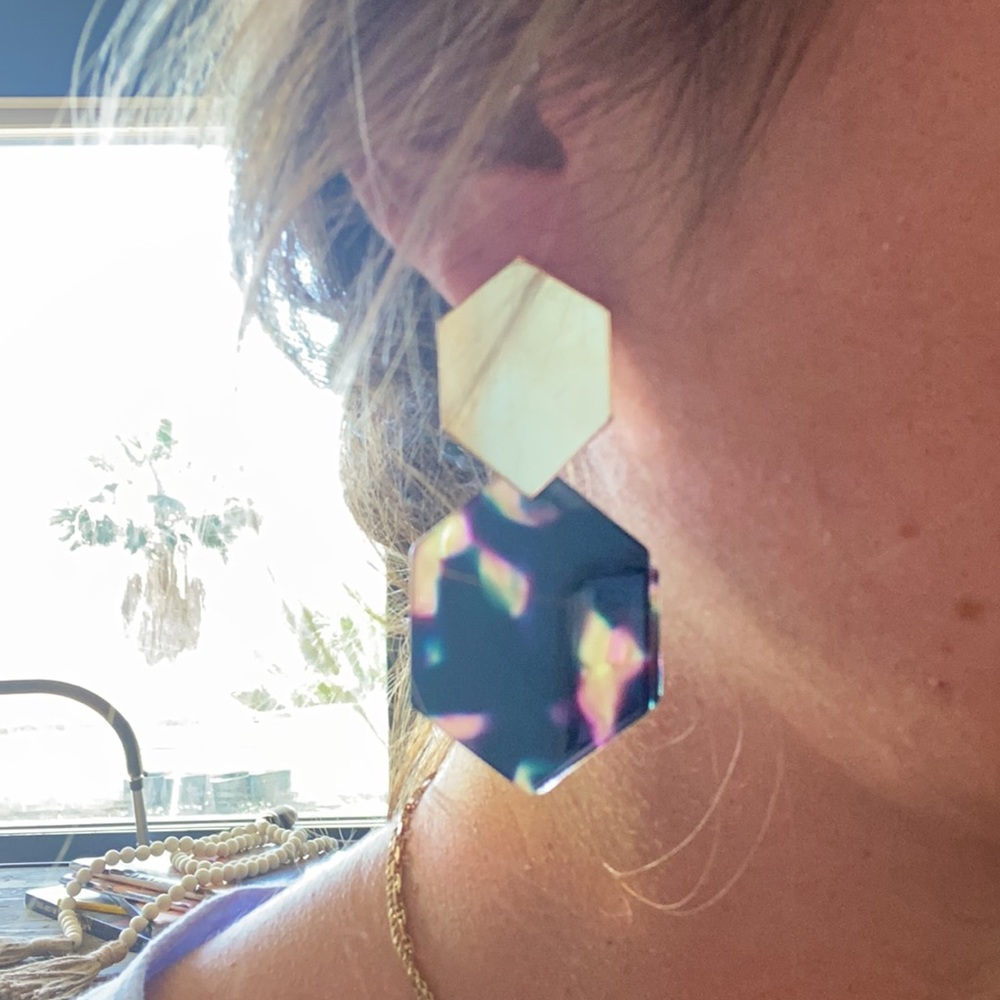 Gold & Tortoise Shell Earrings